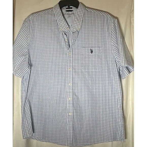U.S. Polo Assn. Other - US POLO ASSN Blue Plaid Button Down Shirt - Men's Size 3X‎